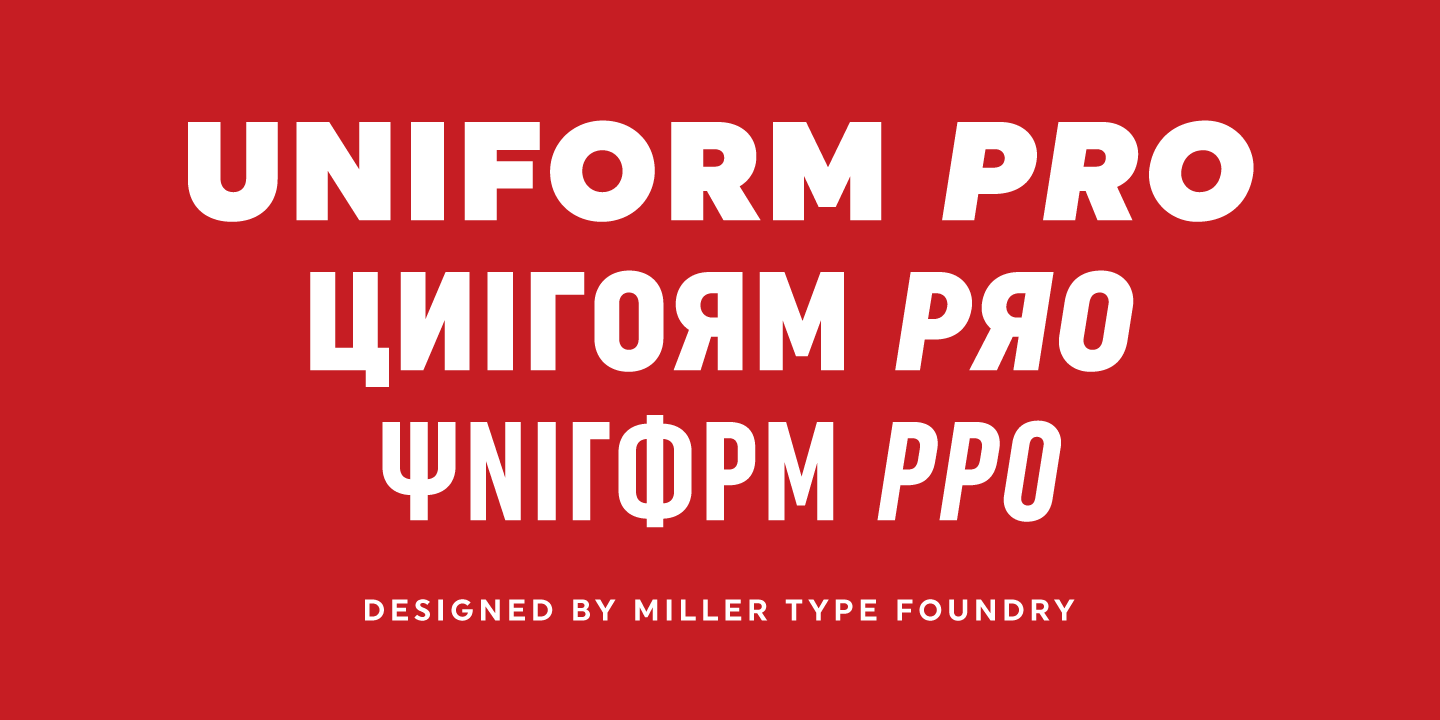 Przykład czcionki Uniform Pro Thin Italic